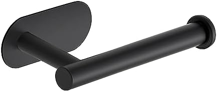 JOY DECOR 1-Pack Adhesive Toilet Roll Holder Stand - Matte Black