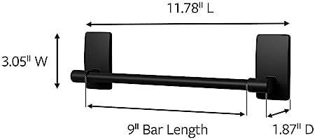 Command Hand Towel Bar Durable Bathroom Fixture 9 in Bar Length