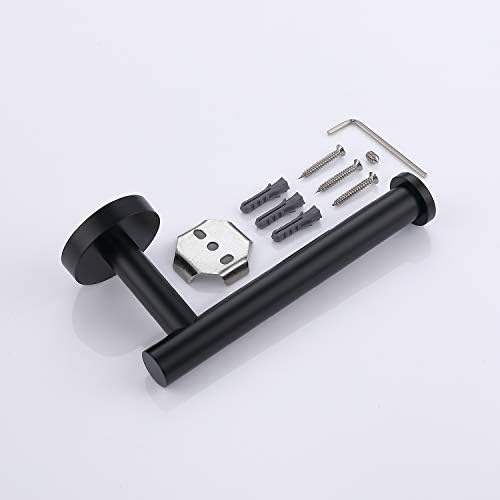 TASTOS Matte Black Stainless Steel Toilet Paper Holder