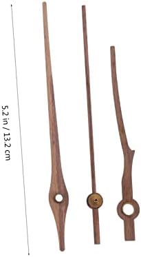Sturdy Clock Mechanism Kit 4 Sets - Walnut Wood Hands