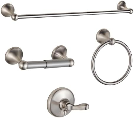 BGL 4-Piece Bathroom Set Adjustable Towel Bar Wall-Mounted Design