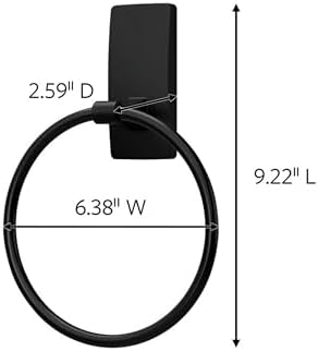 Matte Black Command Hand Towel Holder 5 lbs Capacity