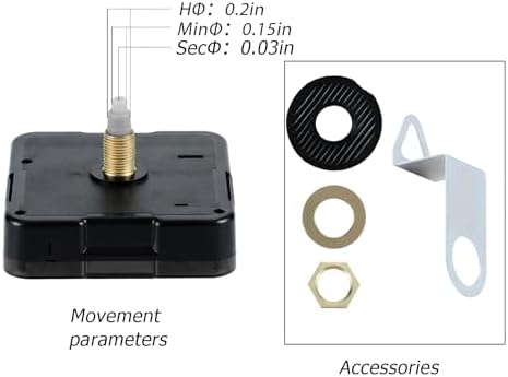 Silent Clock Mechanism Kit for DIY Repair 12mm Shaft