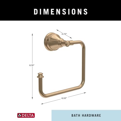 Delta Mylan Hand Towel Holder Wall-Mounted 1-Pack Champagne Bronze