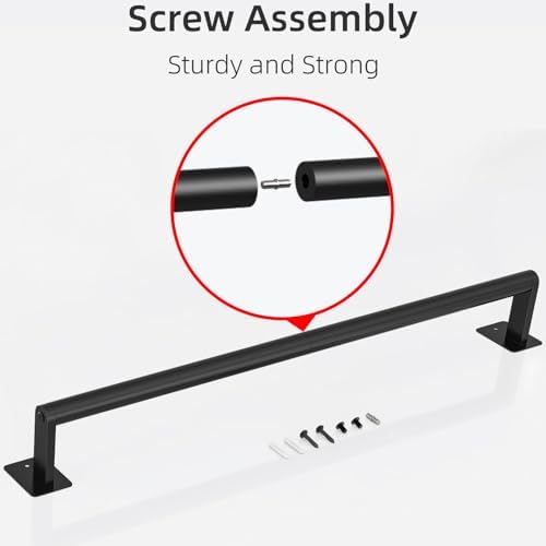 Heavy Duty 24-Inch Matte Black Towel Bar for Bathrooms