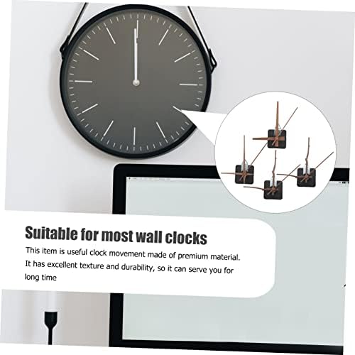 Sturdy Clock Mechanism Kit 4 Sets - Walnut Wood Hands