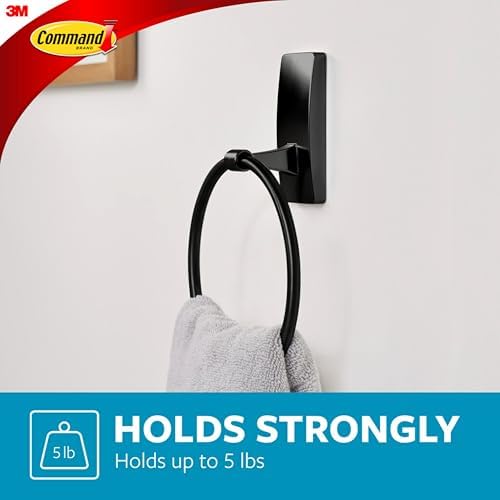 Matte Black Command Hand Towel Holder 5 lbs Capacity