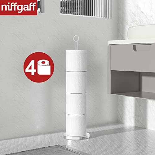 Niffgaff Modern Toilet Paper Holder Stand Stainless Steel 4 Roll Capacity