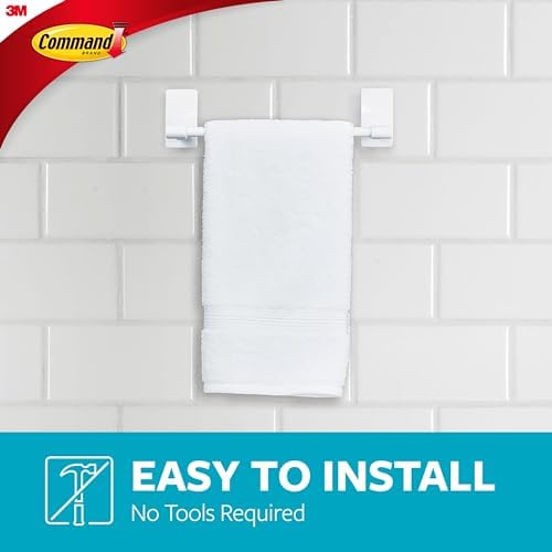 Command Hand Towel Bar Durable Bathroom Fixture 9 in Bar Length
