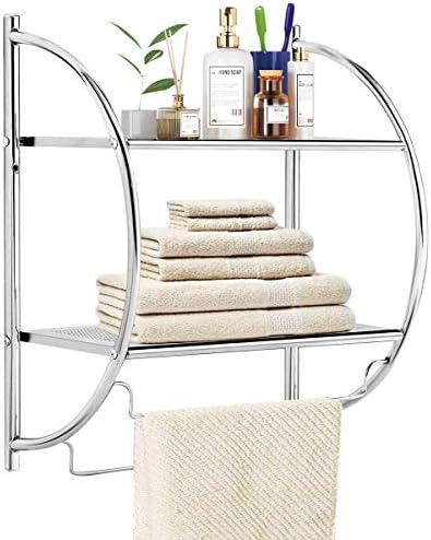 Stylish Rustproof 2-Tier Wall-Mounted Bathroom Shelf