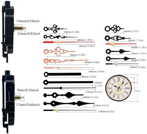 2-Pack Clock Movement Kit with 6 Pairs of Hands