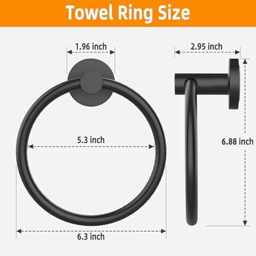 Stainless Steel Matte Black Towel Ring