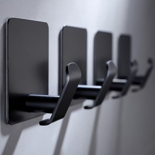 Taozun Adhesive Towel Hooks 4-Pack Stainless Steel Rust and Oil Proof