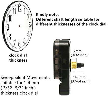 Sweep Silent Clock Mechanism with 2 Sets Small Hands - TIKROUND 12888 Customizable