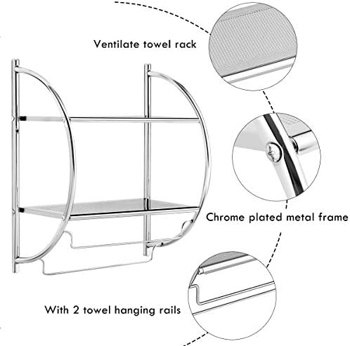 Stylish Rustproof 2-Tier Wall-Mounted Bathroom Shelf
