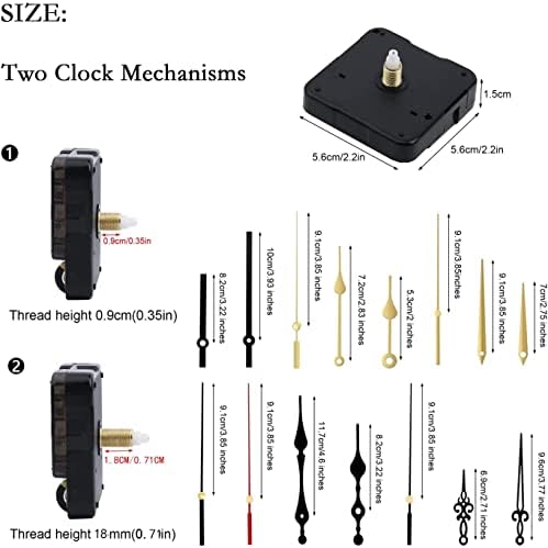 2-Piece Replacement Clock Mechanism Kit No Battery