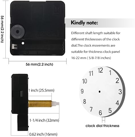 WinTaim 32mm Long Shaft Clock Movement Premium for DIY Clock Repair
