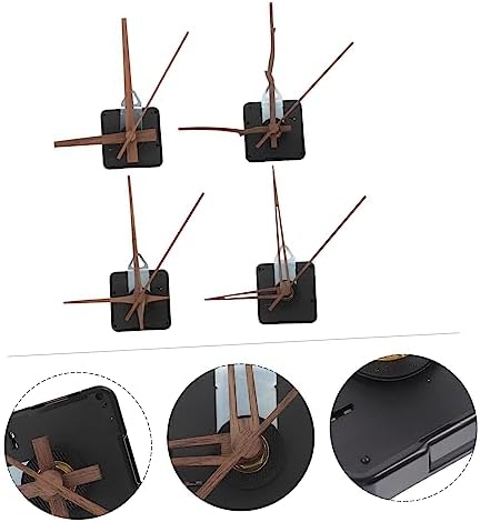 Sturdy Clock Mechanism Kit 4 Sets - Walnut Wood Hands