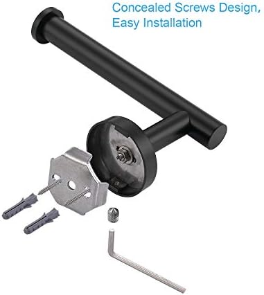 TASTOS Matte Black Stainless Steel Toilet Paper Holder