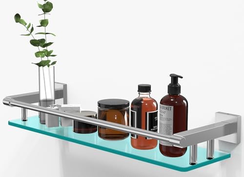 Sturdy 20IN Tempered Glass Polymer Wall-Mounted Sink Organizer