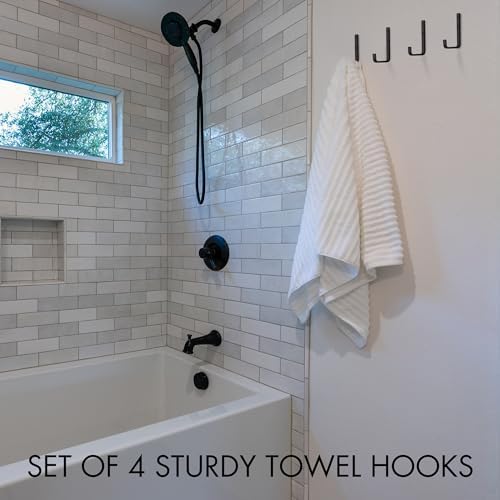 Stylish Matte Black Bathroom Towel Hangers