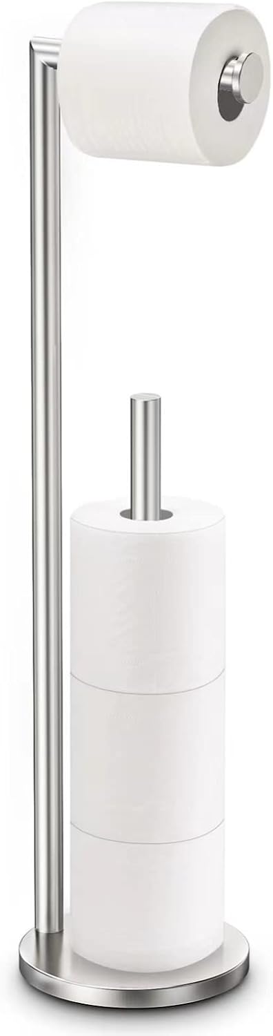 Sturdy Nickel-Finish Toilet Paper Holder - Space-Saving Easy to Install