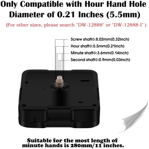 DEEWISH Battery-Operated Quartz Clock Movement Replacement No Hands