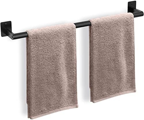 Heavy Duty 24-Inch Matte Black Towel Bar for Bathrooms