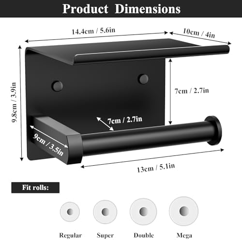 Tindbea toilet paper holder with phone shelf