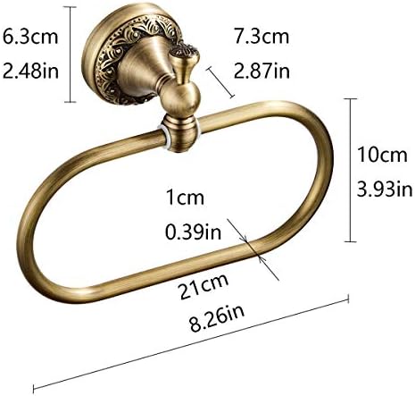 Flybath Oval Towel Ring Antique Brass Exquisite Pattern Carving