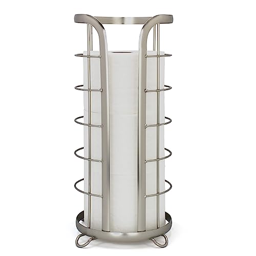 HOLD MEGA ROLLS Nickel Toilet Paper Holder