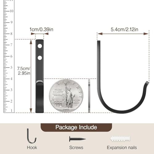 22LB Stainless Metal Robe Towel Hangers 5-Pack