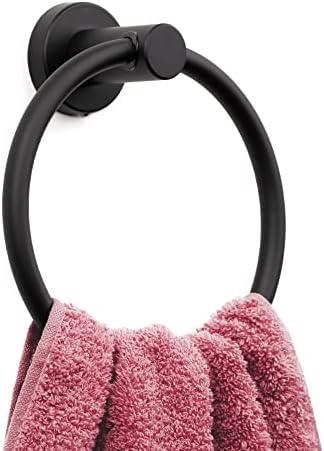 Marmedolux ACC Matte Black Towel Ring - Durable Sturdy Home Kitchen Bathroom Towel Holder