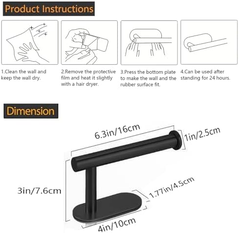 Sturdy Matte Black Toilet Paper Holder