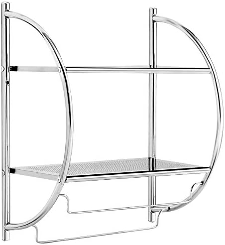 Stylish Rustproof 2-Tier Wall-Mounted Bathroom Shelf