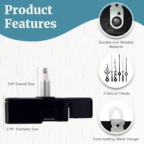 Precision Wall Clock Mechanism Kit - USA Made Black