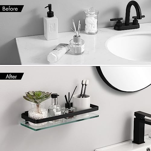 KES Bathroom Wall Shelf Tempered Glass Extra Thick Rust-Resistant High-Strength Shelf