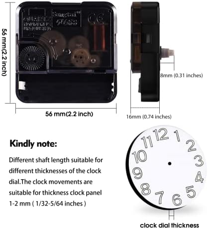 DEEWISH Battery-Operated Quartz Clock Movement Replacement No Hands