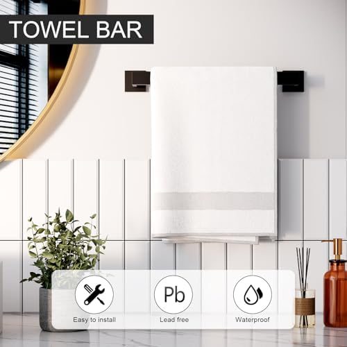 Matte Black 5-Piece Bathroom Accessories Set Durable SUS304 Steel