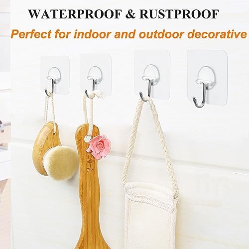 Premium Adhesive Wall Hooks for Bathroom Kitchen Office - Durable Sticky Hangers