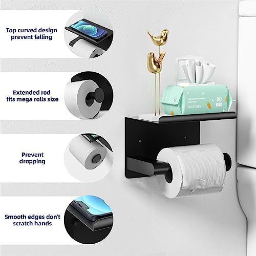 Sturdy Black Toiletries Holder with Mega Roll Fit