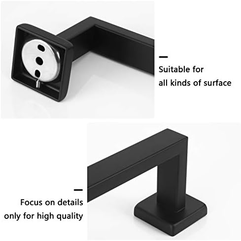 NearMoon Premium Stainless Steel Bath Towel Bar 24-Inch Matte Black