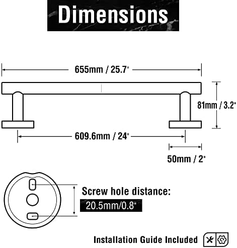 HITSLAM 257-Inch Brushed Nickel Towel Bar