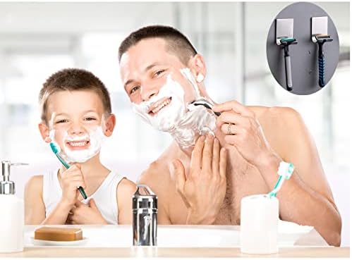 Dual Stainless Steel Razor Hangers for Bath Kitchen