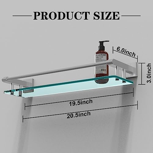 Sturdy 20IN Tempered Glass Polymer Wall-Mounted Sink Organizer