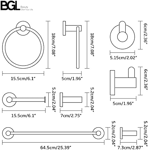 Adjustable Bathroom Towel Holder Set with 24 Bar