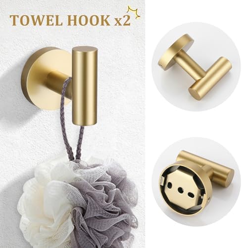 TURS Brushed Gold Bath Towel Bar Set