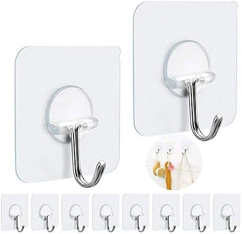 Premium Adhesive Wall Hooks for Bathroom Kitchen Office - Durable Sticky Hangers
