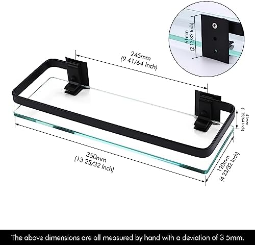 KES Bathroom Wall Shelf Tempered Glass Extra Thick Rust-Resistant High-Strength Shelf