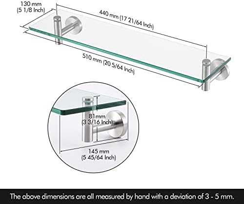 KES Premium Tempered Glass Shelf for Bathroom
